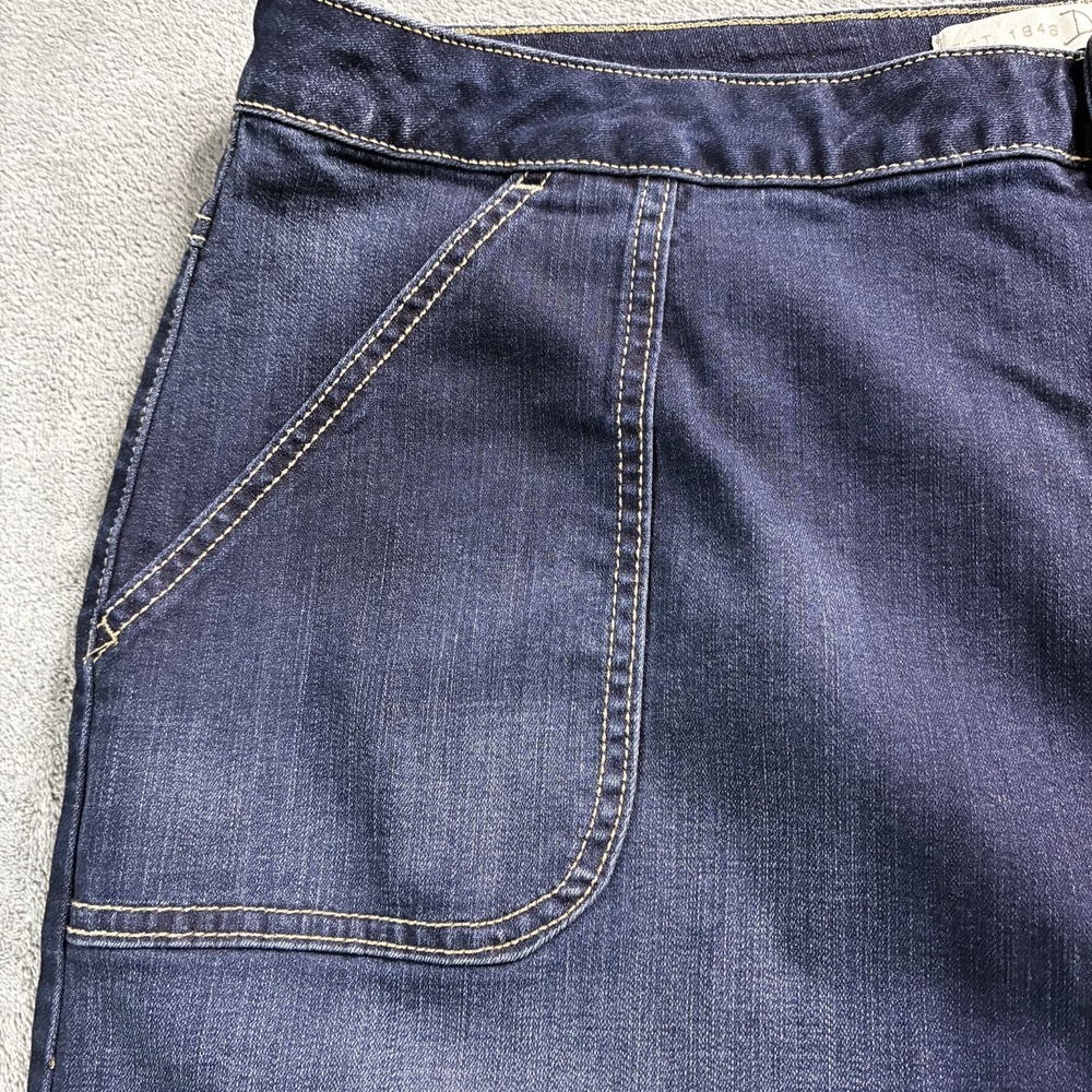 Est. 1946 Denim Womens Skirt Size 18W Dark Wash Pockets Back Slit Stretch Modest - Picture 4 of 12